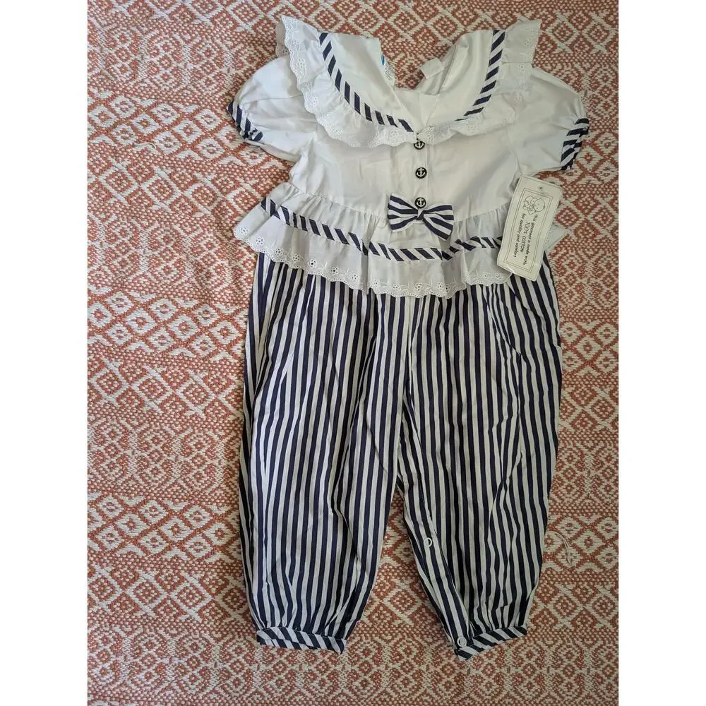Vintage toddler baby girls romper bubble one piece size 24 months 2t